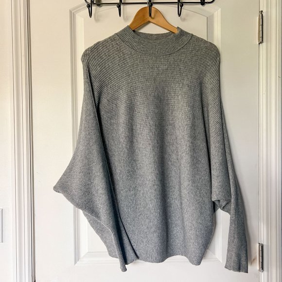 Philosophy Sweaters - Philosophy Ribbed Batwing Sweater, Gray